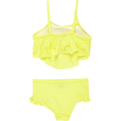 Mini girls yellow laser cut bikini